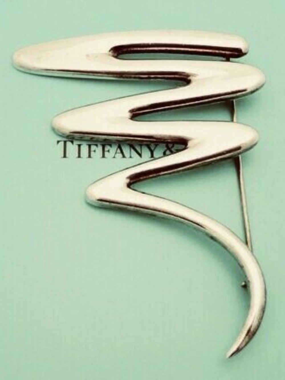 Tiffany & Co. Paloma Picasso Sterling Silver Scribble Zigzag Brooch Pin